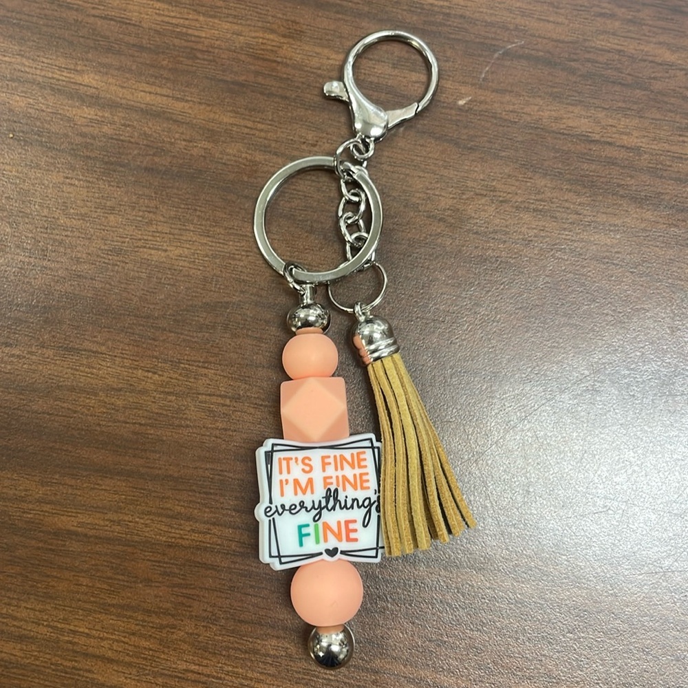 Handcrafted silicone bead keychain